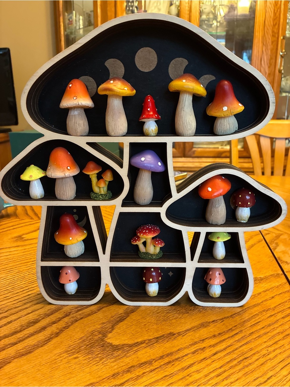 Cottagecore Moon Phase Mushroom Shelf & Toadstool Lot